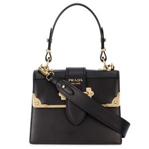 PRADA Cahier Saffiano Leather Medium Top Handle 💼